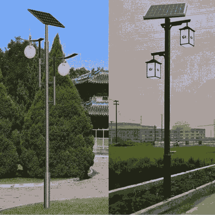 4米鋰電池LED光源太陽能一體燈，二體燈